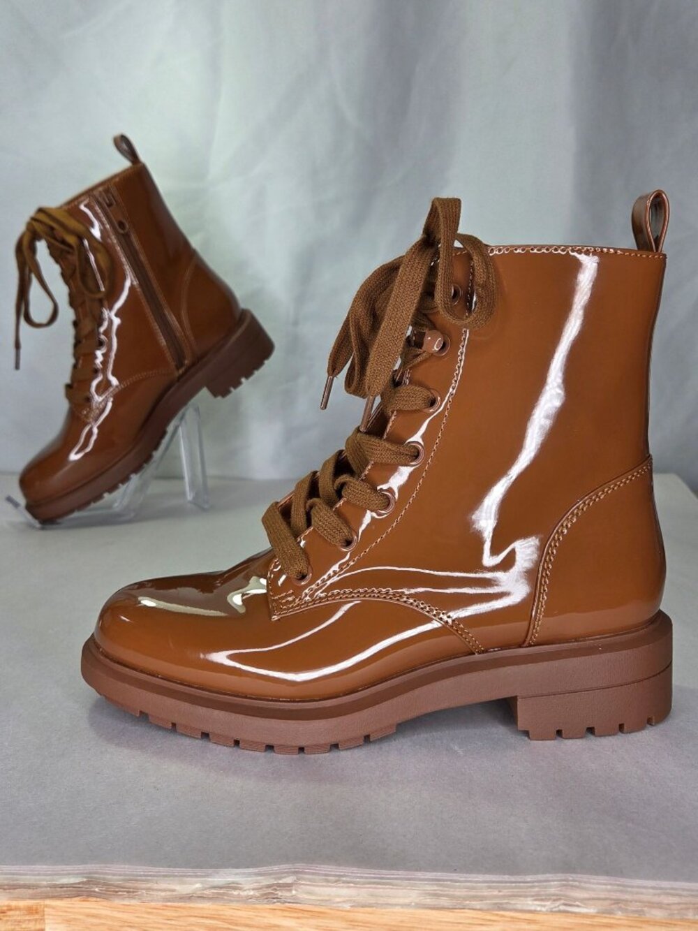 On 34th Terissa Lace-up Booties - Acorn Brown, Size: 5.5 M
